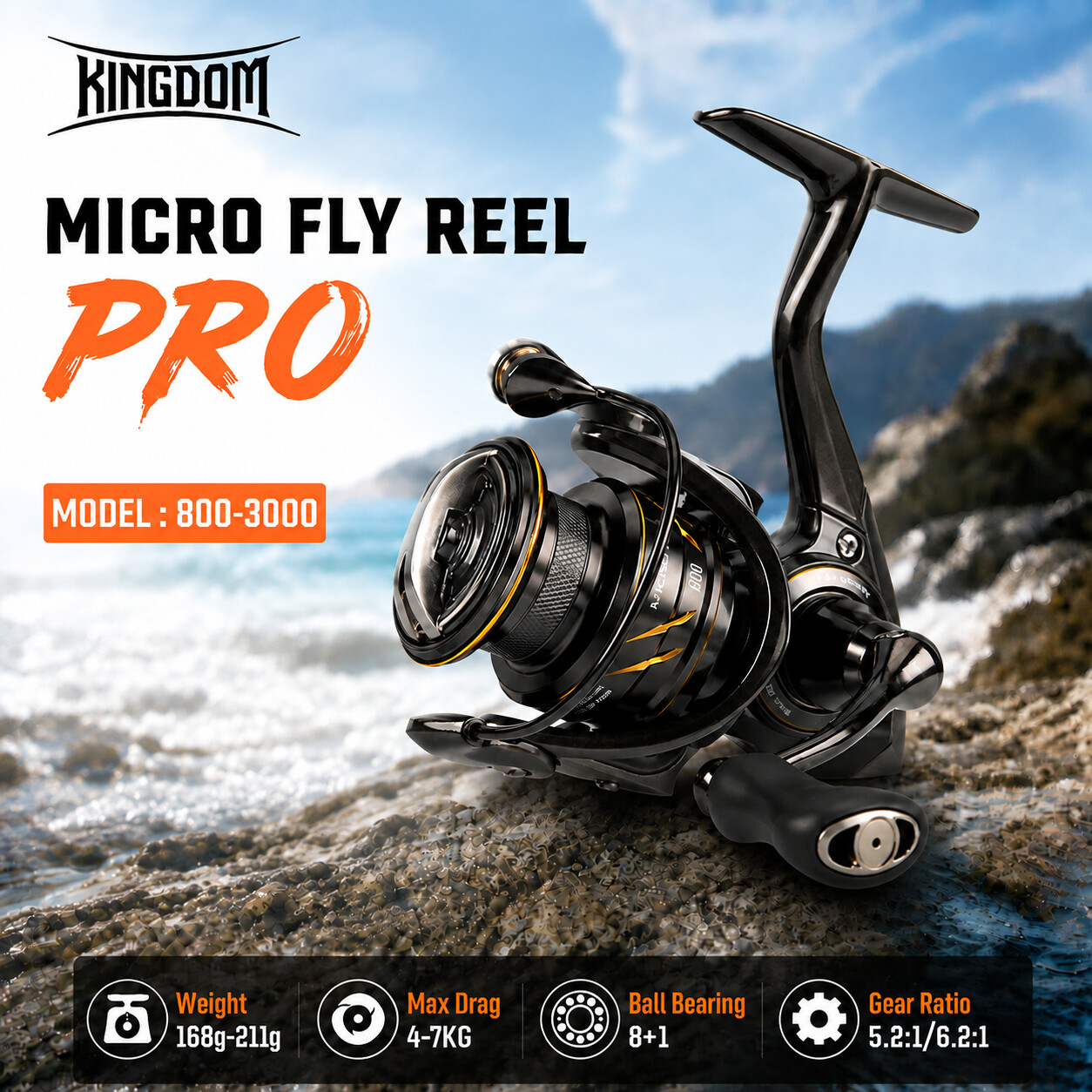 Abu Garcia Reel Revo - Kingdom Micro Fly Pro Angelrolle, ultraleicht,