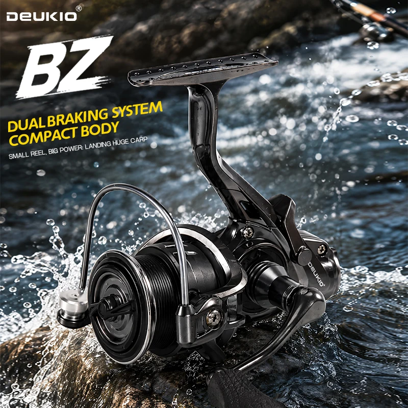 Ice Fishing Reel - DEUKIO Kompakte Spinnrolle mit Doppelbremse 5.1:1